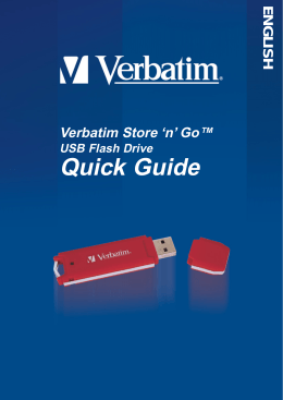 Verbatim Store `n` Go™ USB Flash Drive Quick Guide