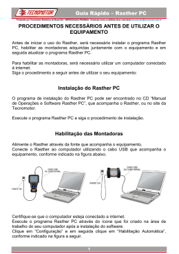 Guia R&aacute;pido &ndash; Rasther PC PROCEDIMENTOS