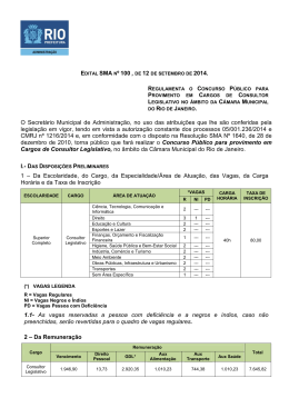 Edital - C&acirc;mara Municipal do Rio de Janeiro