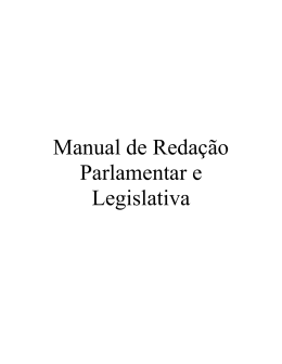 Manual de Redação Parlamentar e Legislativa