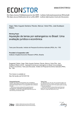 Aquisi&ccedil;&atilde;o de Terras por Estrangeiros no Brasil