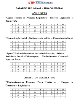 GABARITO PRELIMINAR - SENADO FEDERAL