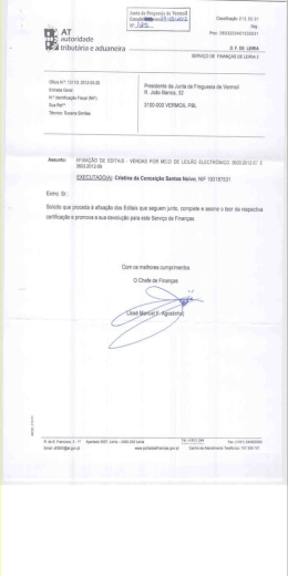 Afixa&ccedil;&atilde;o de Editais - Executada Cristina da Concei&ccedil;&atilde;o Santos Noivo