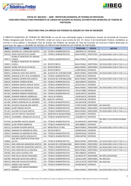 EDITAL N&ordm;. 002/2015 &ndash; ADM - PREFEITURA MUNICIPAL DE