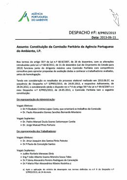 Despacho n.º 8/PRES/2013 - Agência Portuguesa do Ambiente