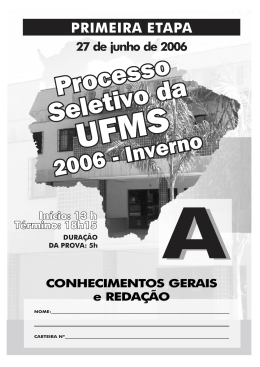 Processo Seletivo UFMS 2006 - Inverno