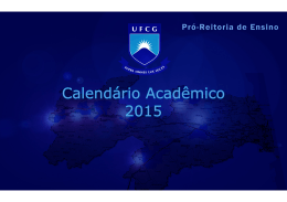 Calend&aacute;rio Acad&ecirc;mico 2015 - Pr&oacute;