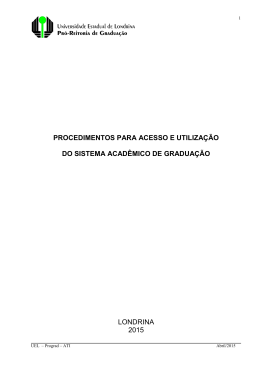 Procedimentos para Acesso e Utiliza&ccedil;&atilde;o do Sistema