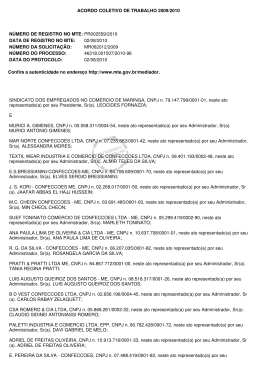 ACORDO COLETIVO DE TRABALHO 2009/2010 Confira a