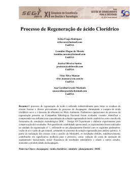 Processo de Regenera&ccedil;&atilde;o de &aacute;cido Clor&iacute;drico