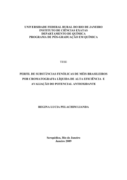 Subst&acirc;ncia Fen&oacute;logicas de M&eacute;is Brasileiros