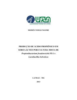 PRODU&Ccedil;&Atilde;O DE &Aacute;CIDO PROPI&Ocirc;NICO EM SORO L&Aacute;CTEO