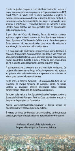 O m&ecirc;s de junho chegou e com ele Belo Horizonte - ICB