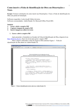 Como inserir a Ficha de Identificação da Obra em