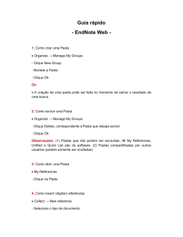 Guia r&aacute;pido - EndNote Web -