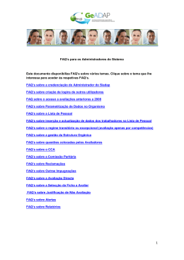 Para o Administrador do Sistema