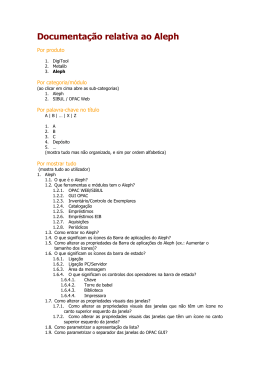 Documenta&ccedil;&atilde;o da Faq | Aleph - SIBUL
