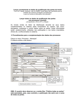 Lan&ccedil;ar corretamente os dados de qualifica&ccedil;&atilde;o das partes da inicial