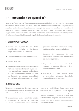 I – Português (20 questões)