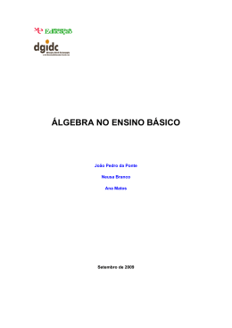 &aacute;lgebra no ensino b&aacute;sico - Agrupamento Vertical de Escolas Ordem