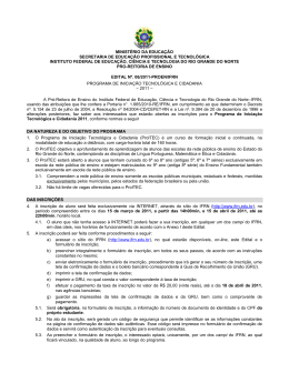 Edital do ProItec 2011