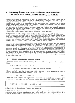 9 ESTIMAÇÃO DA cAPTURA MÁXIMA squENTÁvEL ATRAVES