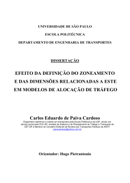 Efeito da Defini&ccedil;&atilde;o do Zoneamento e das Dimens&otilde;es Relacionadas