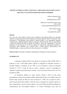 pol&iacute;ticas p&uacute;blicas educacionais e a organiza&ccedil;&atilde;o da