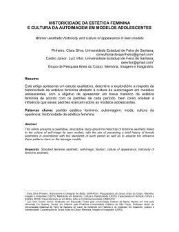 HISTORICIDADE DA EST&Eacute;TICA FEMININA E CULTURA DA