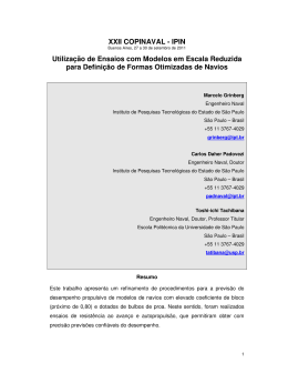 XXII COPINAVAL - IPIN Utiliza&ccedil;&atilde;o de Ensaios com Modelos em