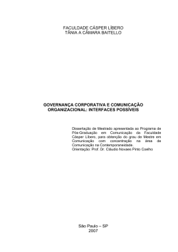 Governança corporativa e comunicação organizacional