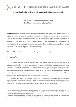 As implica&ccedil;&otilde;es das m&iacute;dias sociais na comunica&ccedil;&atilde;o organizacional