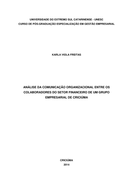 AN&Aacute;LISE DA COMUNICA&Ccedil;&Atilde;O ORGANIZACIONAL