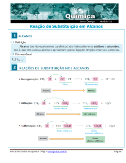 Reação de Substituição em Alcanos