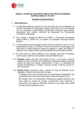 ANEXO IV AO EDITAL DE OFERTA P&Uacute;BLICA DE VENDA