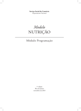 Modelo Nutri&ccedil;&atilde;o - M&oacute;dulo Programa&ccedil;&atilde;o