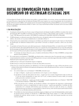 Edital dE ConvoCa&ccedil;&atilde;o para o ExamE disCursivo