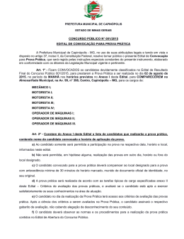 edital de convoca&ccedil;&atilde;o para prova pr&aacute;tica