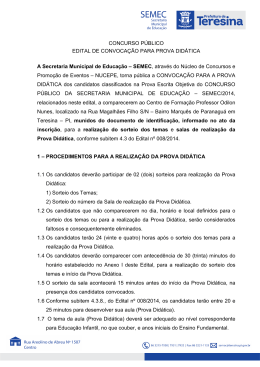 Convoca&ccedil;&atilde;o para Prova Did&aacute;tica - Nucepe