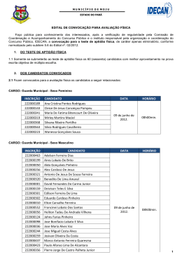 edital de convoca&ccedil;&atilde;o para avalia&ccedil;&atilde;o f&iacute;sica