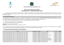 EDITAL DE CONVOCA&Ccedil;&Atilde;O PARA A TERCEIRA