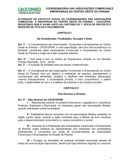 Estatuto da CACICOPAR &ndash; Coordenadoria das Associa&ccedil;&otilde;es