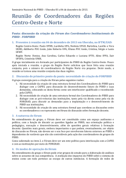 Reuni&atilde;o de Coordenadores das Regi&otilde;es Centro
