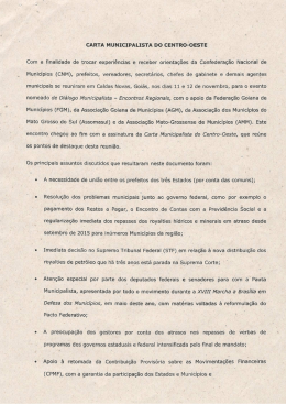 Carta Diálogo do Centro Oeste