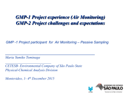 GMP-1 Project experience (Air Monitoring)