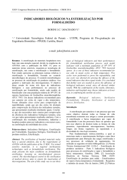 indicadores biol&oacute;gicos na esteriliza&ccedil;&atilde;o por