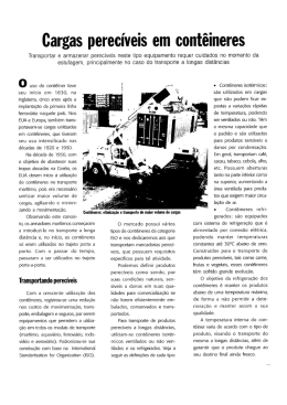 Cargas perecíveis em contêineres