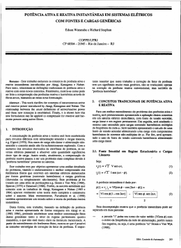 pot~nciaativa e reativa instant&acirc;neas em sistemas el&eacute;tricos