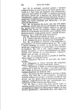 Art. 57. A soeiedade prestar&aacute; auxilio e soecorro compativel com os