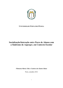 Socialização/Interacção entre Pares de Alunos com a Síndrome de